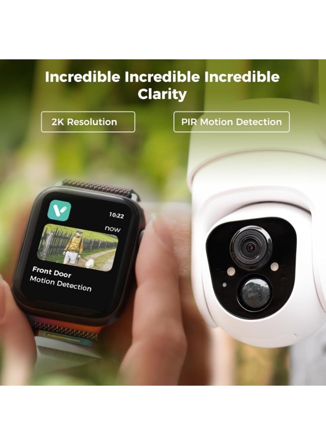 CQ4 64GB 2K Wireless Solar Security Camera – Smart Outdoor Cam with PIR Motion Detection, Color Night Vision, 360° Pan/Tilt, Two-Way Audio, Flashlight & Siren - Image 3