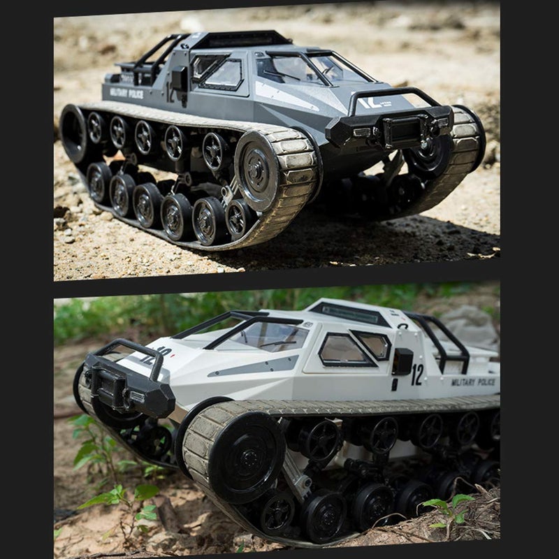 GoolRC RC Tank Car, 1/12 Scale 2.4GHz Remote Control Tank, 360?Rotating Off-Road RC Crawler Military Vehicle with Rechargeable Battery Gifts for Adults (White) - Image 2