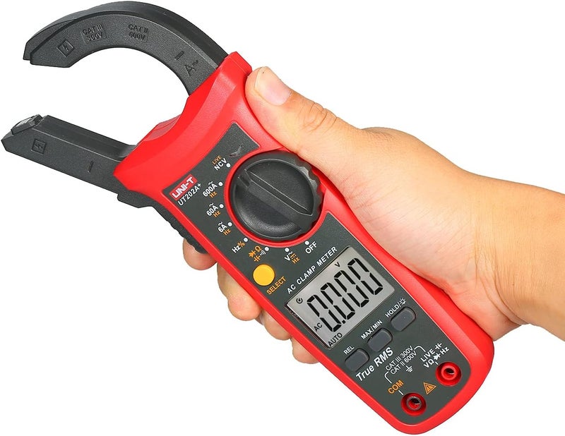 UNI-T UT202A+ 6000 Counts Digital Clamp Meter True RMS Multimeter Clamp Ammeter Voltage Meter NCV Test Universal Meter Tester AC Current Clamp Tester Measuring Relative Value Capacitance Frequency - Image 1