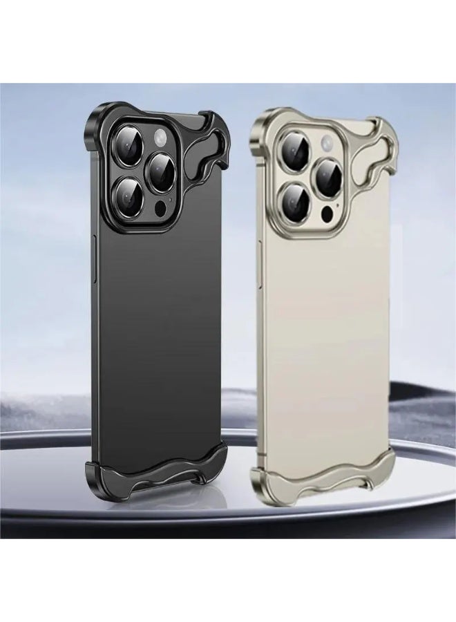 حالة الهاتف لـ iPhone 17 16 15 13 12 14 Pro ماكس حالة الهاتف ، امتصاص الصدمات الوقائي الحد الأدنى للفضاء الصف قذائف الألومنيوم + الإلاستومر - Image 1