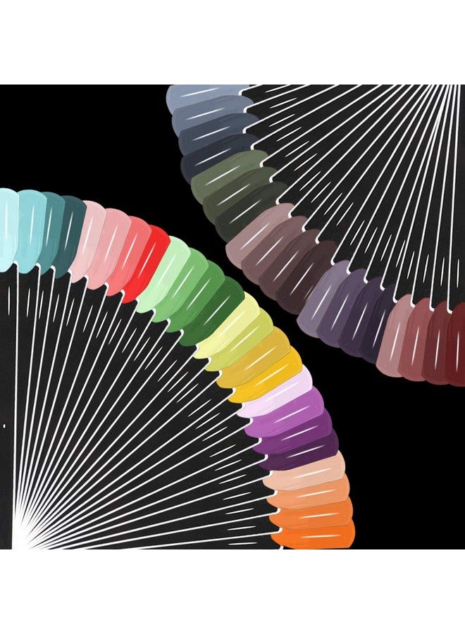 TTSAM 2 Set 100 Tips Clear Nail Art Swatches Sticks Polish Board Display Practice Sticks Tool Transparent Fan-shaped Nail Art Tips False Nail Sticks with Metal Screw Ring Plastic Christmas Gift - Image 3