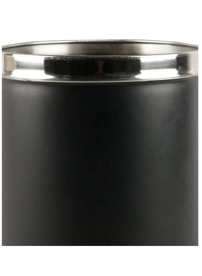 HAINE Small Dustbin For Home, Room, 7 Litres, Stainless Steel, Black, Open-Top - Image 4