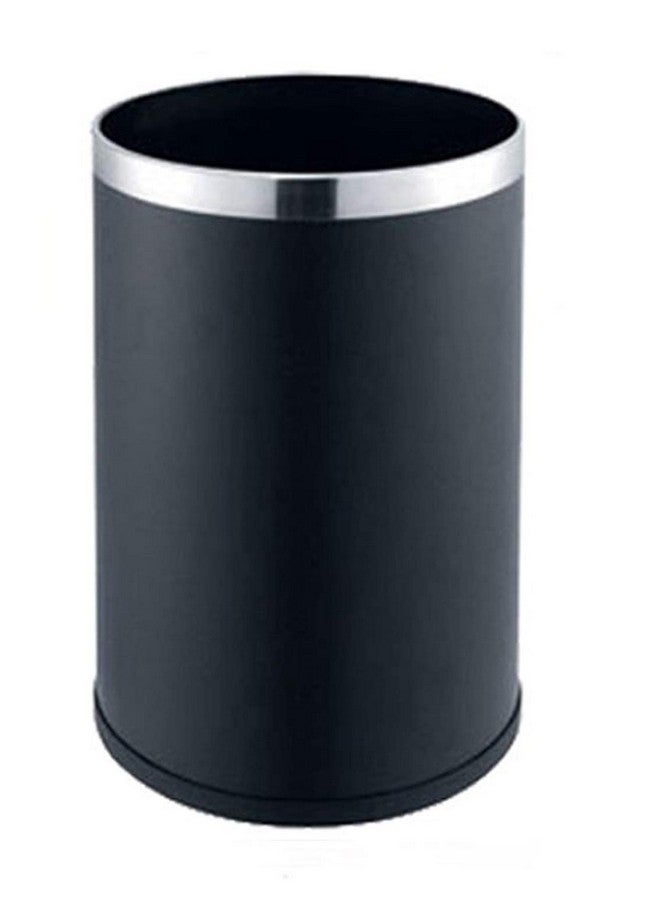 HAINE Small Dustbin For Home, Room, 7 Litres, Stainless Steel, Black, Open-Top - Image 1