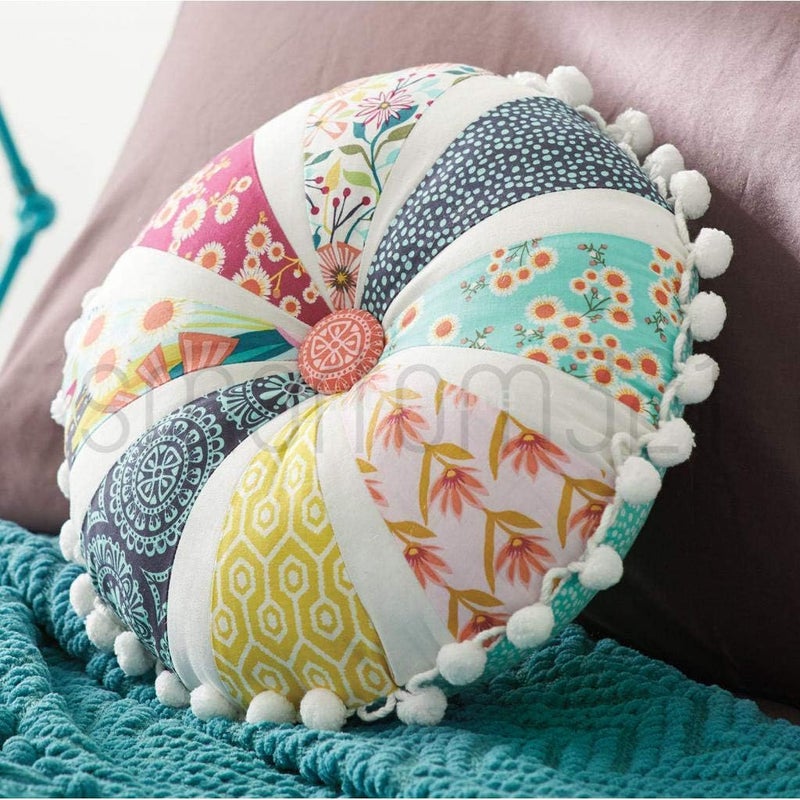 klarako Boho Style Jacquard Ribbon Ball Fringe Tassel Lace Trim Upholstery Curtain Chair Bag Cushion Bohemia Dress Costume Sewing Edging Decorations  1 Yard  Leaf 3cm Width - Image 2