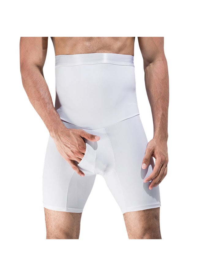 Men's Breathable Double-layer Plastic Waist Hip Lifting Plastic Leg High Waist Body Shaping Pants Fifth Pants Belly Contracting Waist Shaping Pants Ny126