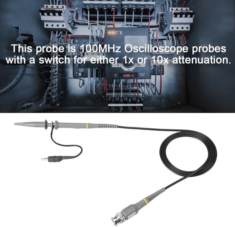 klarako Oscilloscope Probe, 2pcs Precision BNC Oscilloscope Probe Kit 100Mhz Scope Clip 1X/10X Switchable Test Cable - Image 3