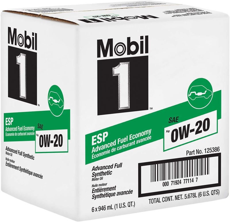 Mobil زيت محرك موبيل 1 ESP X2 الاصطناعي بالكامل 0W20 1 لتر علبة من 6 - Image 1