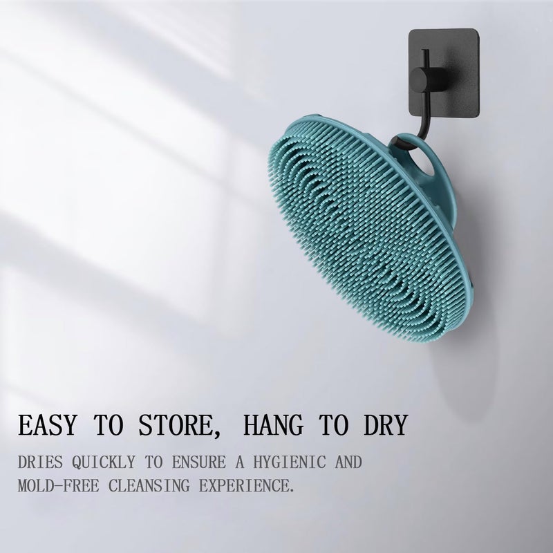 INNERNEED Food-Grade Soft Silicone Body Scrubber Shower Brush Handheld Cleansing Skin Brush, Gentle Exfoliating and Lather Well (Dark Green) - Image 3