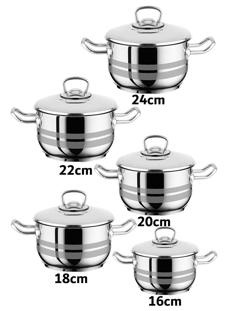 Top Chef 10 Piece Turkish Stainless Steel Cookware Set  - Image 2