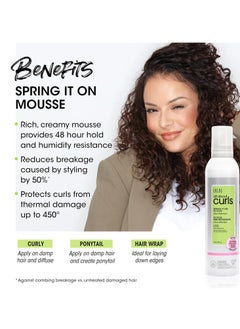 ALL ABOUT CURLS ALL ABOUT CURLS Spring It On Mousse, Ultra Definition, Strengthens & Protects, Vegan & Cruelty Free, Sulfate Free, 8 Fl Oz  - Image 3