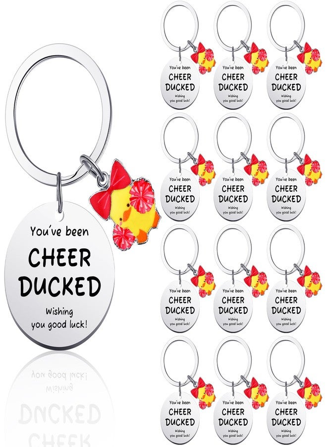 Nosiny 20 Pcs Cheer Duck Keychains Cheer Teams Gifts Duck Keychains for Cheerleading Teammates Party Supplies Accessories(Red) - Image 1