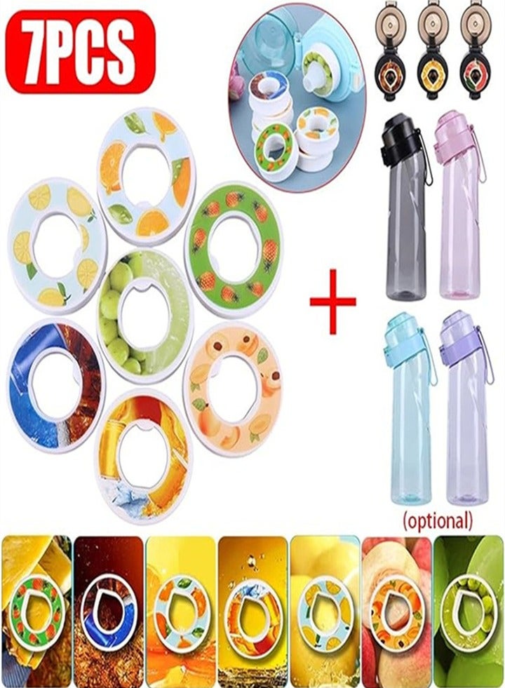 Generic Fruit flavored water bottle 650ml, with 7 random fruit flavors cup ring sports water cup drinking artifact （Black） - Image 2