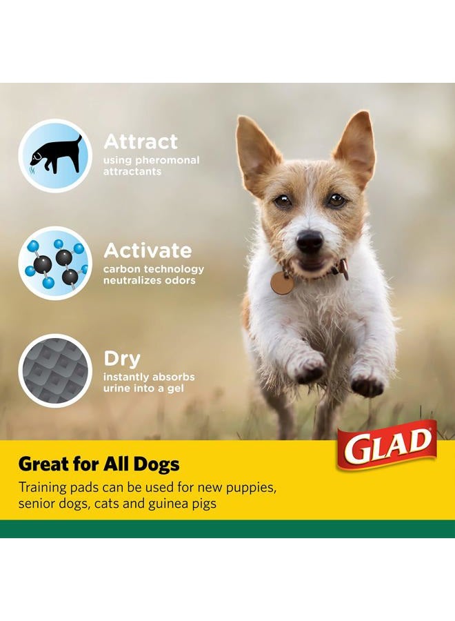 Glad وسادات تدريب الكلاب من الكربون النشط للحيوانات الأليفة - فائقة الامتصاص ومضادة للتسرب، وسادات بول الكلاب بحجم كبير جداً، وسادات داخلية مع شرائط لاصقة، وسادة جرو بحجم عملاق، 30" × 36"، 24 قطعة - Image 5