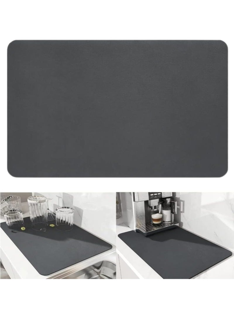 ZedAura Dish Drying Diatomaceous Earth Mat, Absorbent Drip Protector Drainer, Coffee Bar Pad, Sink Draining Board Mat (24* 15.75 inch) for Kitchen, Bathroom, Toilet Counter Top - Image 1