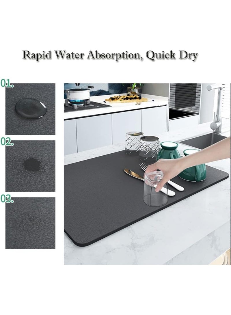 ZedAura Dish Drying Diatomaceous Earth Mat, Absorbent Drip Protector Drainer, Coffee Bar Pad, Sink Draining Board Mat (24* 15.75 inch) for Kitchen, Bathroom, Toilet Counter Top - Image 5
