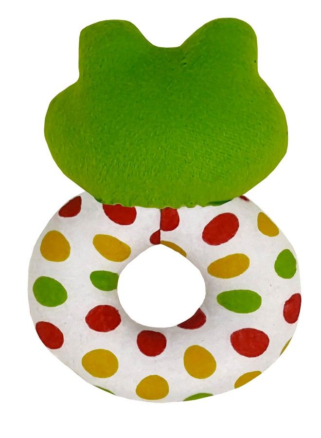 Pikipo Froggy Face Rattle Soft Toy With Round Handle (Green) - Image 5
