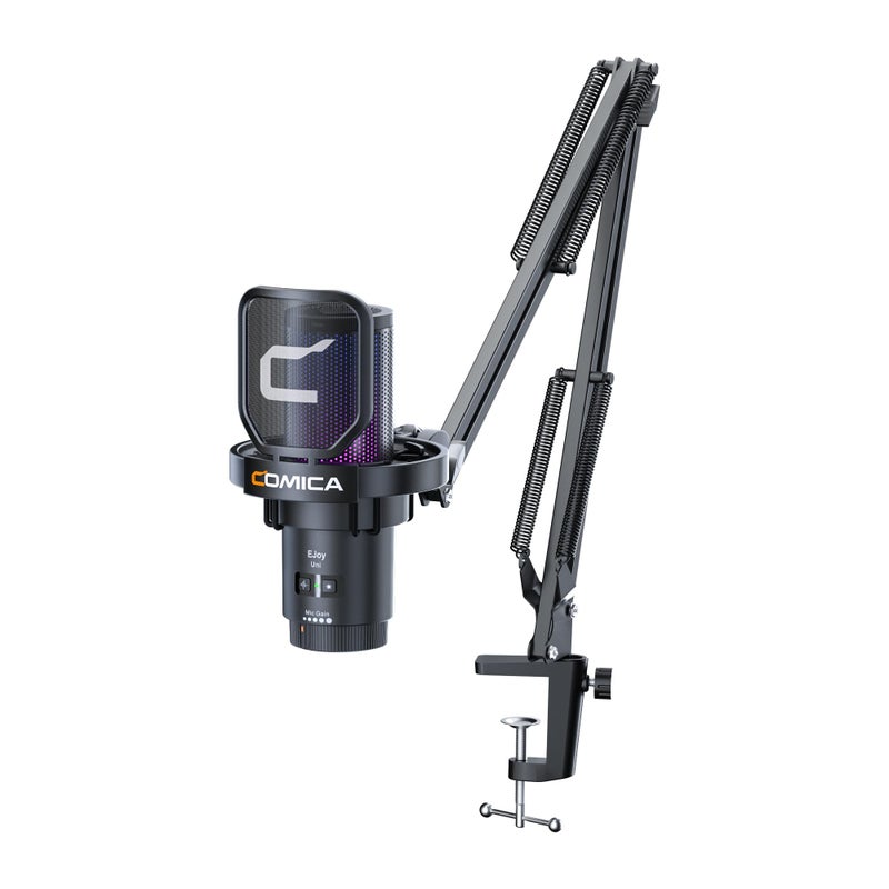 COMICA EJoy Uni USB Condenser Gaming for PC, PS4, PS5, USB C Phone, and Mac, Boom Arm RGB Computer Mic for Twitch, Streaming/Podcasting/YouTube, Noise Cancellation Mic with Mute, Gain, Monitoring - Image 4