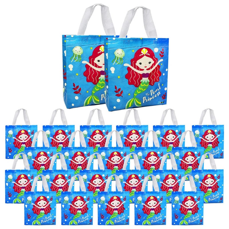 FunBlast Multi-Purpose Reusable Hand Carry Bag - Mermaid Gifting Bags for Return Gifts, Non-Woven Carry Bags, Birthday Gifting Bags for Return Gifts (24) - Image 1