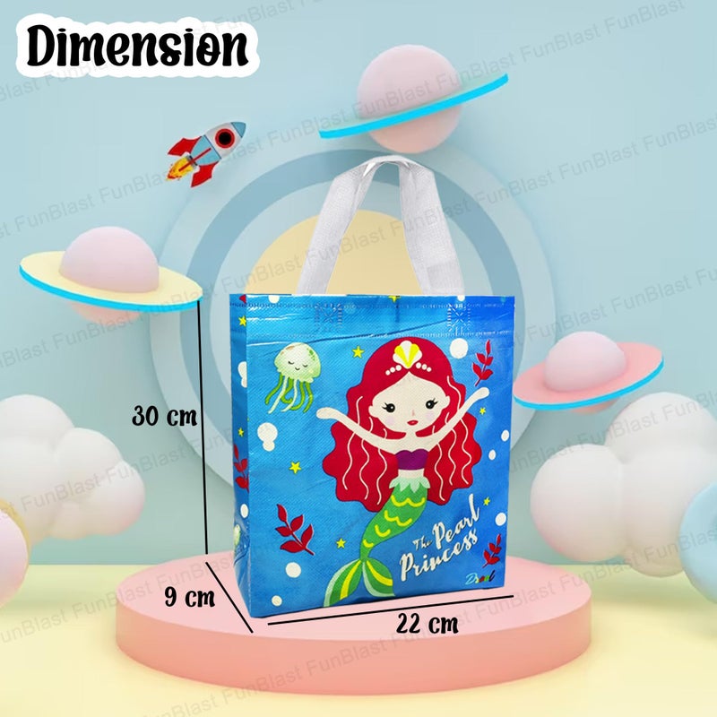 FunBlast Multi-Purpose Reusable Hand Carry Bag - Mermaid Gifting Bags for Return Gifts, Non-Woven Carry Bags, Birthday Gifting Bags for Return Gifts (24) - Image 2