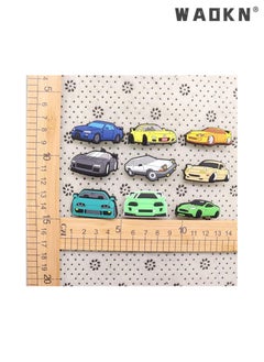 WAOKN 23 PCS Cars Shoe Decoration Charms for Clogs Shoe/Sandals Bracelet Wristband Slippers Set of Car Collection Shoes Floral Shoe Buckles Race Car Accessories Charms for Adult Men Boys  - Image 4