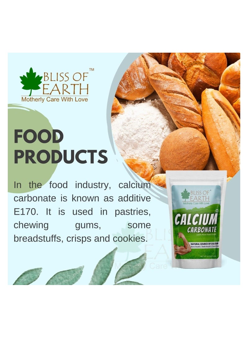 Bliss of Earth Calcium Carbonate Powder Food Grade For Strong Bones & Teeth Natural Antacid 453GM Pack of 2 - Image 5