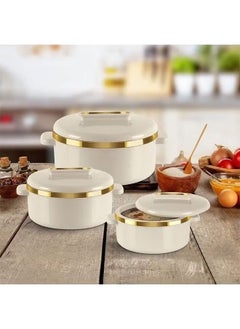 Milton 3 Piece Stainless Steel Inner Food Container Set (1000ml, 1500ml, 2500ml) Beige/Gold  - Image 2