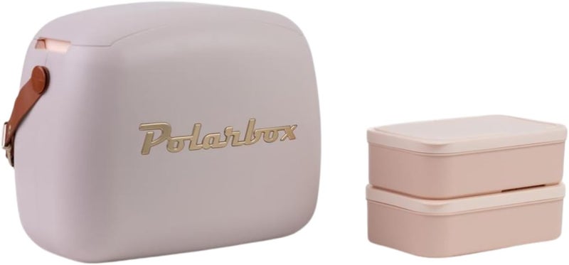 Polarbox Insulated Lunch Bag | Retro Reusable Lunch Bag with 2 Food Containers for Work, Travel, Beach, Camping, Hiking, 6L (Pear Gold) - Image 1