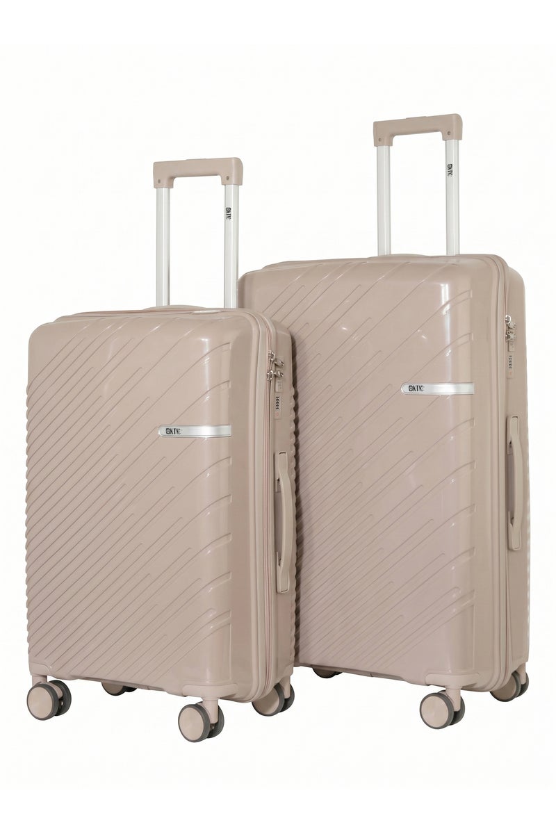 KTMC Polypropylene Luggage 24 and 28 inches Check-in Suitcases, H-8882 Khaki