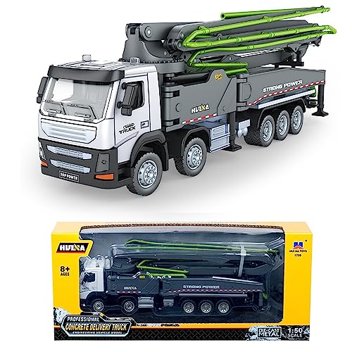 Gemini&Genius Concrete Pump Truck Toy for Kids and Todders Alloy 1-50 Die-cast Heavy Duty Wheeled Concrete Pumper Construction Vehicle Toys Collectible for Kids and Decoration for House - Image 1