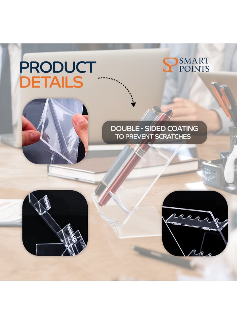 "سمارت بوينتس  " حامل أقلام أكريليك شفاف 6 فتحات من سمارت بوينتس لتنظيم المكتب - Image 4