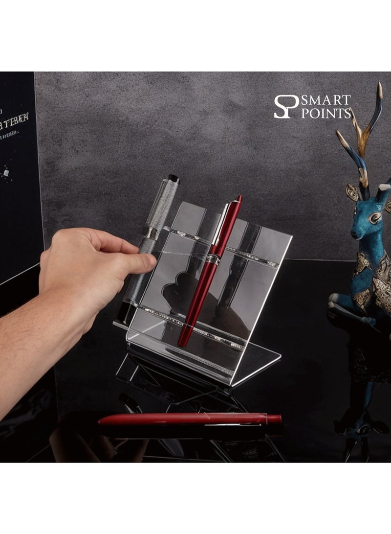 "سمارت بوينتس  " حامل أقلام أكريليك شفاف 6 فتحات من سمارت بوينتس لتنظيم المكتب - Image 3