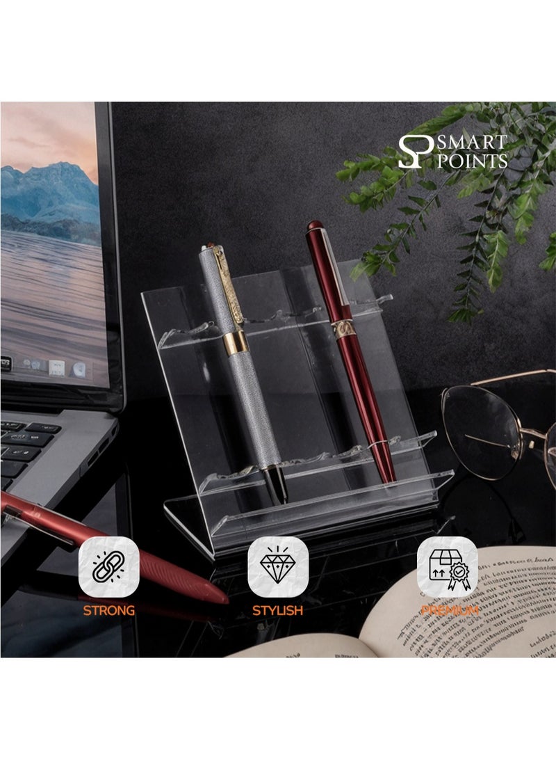 "سمارت بوينتس  " حامل أقلام أكريليك شفاف 6 فتحات من سمارت بوينتس لتنظيم المكتب - Image 2