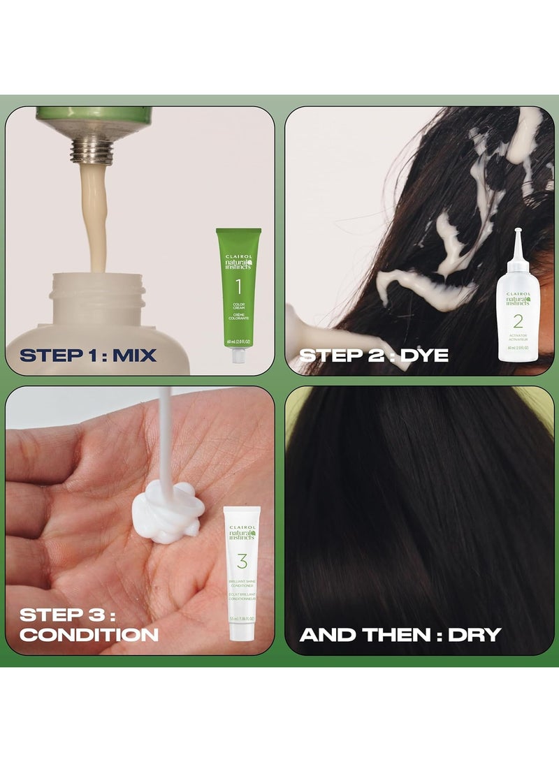 CLAIROL لون شعر كريمي دائم نصف طبيعي، 2 أسود نوار، 1 تطبيق - Image 3
