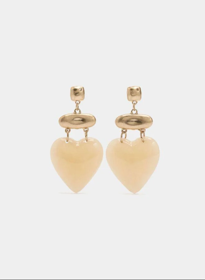 PARFOIS Earrings with heart stone effect