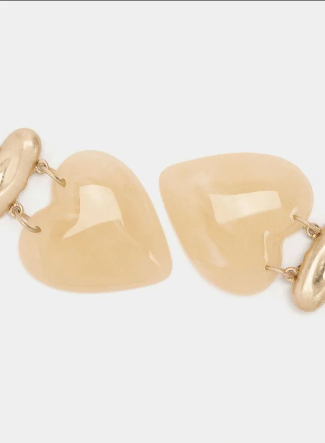 PARFOIS Earrings with heart stone effect