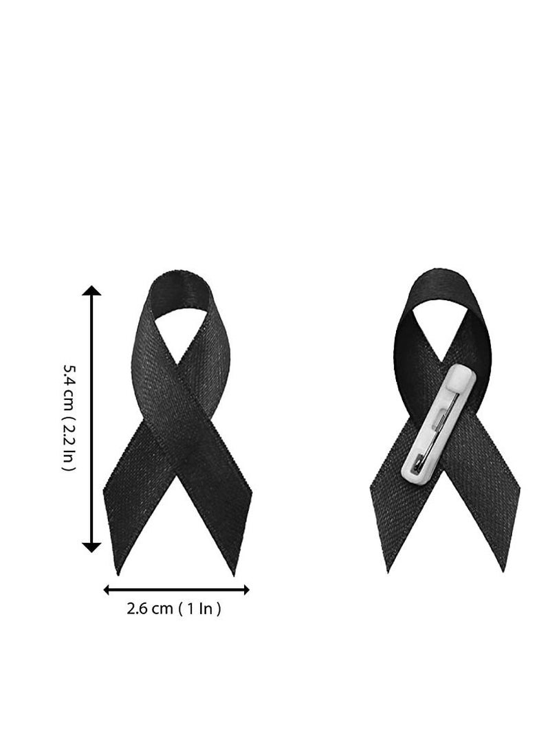 PRINTSHOP4ME - Awareness lapel Pins For Raising Funds Charity And Awareness Campaigns Ribbon Pins (Black SkinCancer Awareness Ribbon) - Image 1