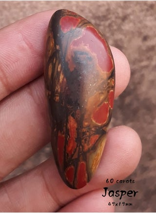 Natural Imperial Jasper Cabochon Abstract Patterns - 60 carats - 49x19mm - pzsku/Z2BF29B6A01E69EBCBA26Z/45/_/1737797712/a9c4ca17-4756-4354-bc63-449de0e62df6