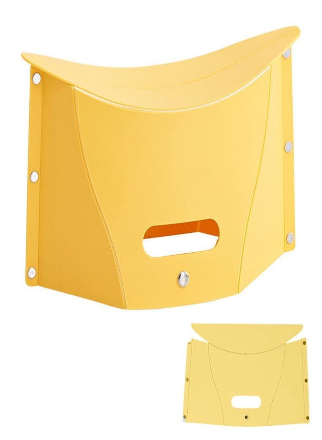 koofull Folding Portable Camping Hiking Stool, Lightweight Collapsable Foldable Chair for Travel Gathering BBQ Subway Library Backpacking Outdoor Ultralight Mini (Yellow) - Image 1