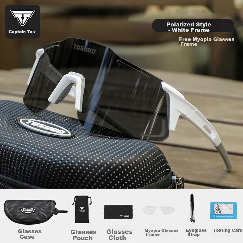 Tasiduizhang Polarized Cycling Glasses for Men And Women, Windproof And Sandproof Frameless Goggles, Mountain And Road Bike Equipment