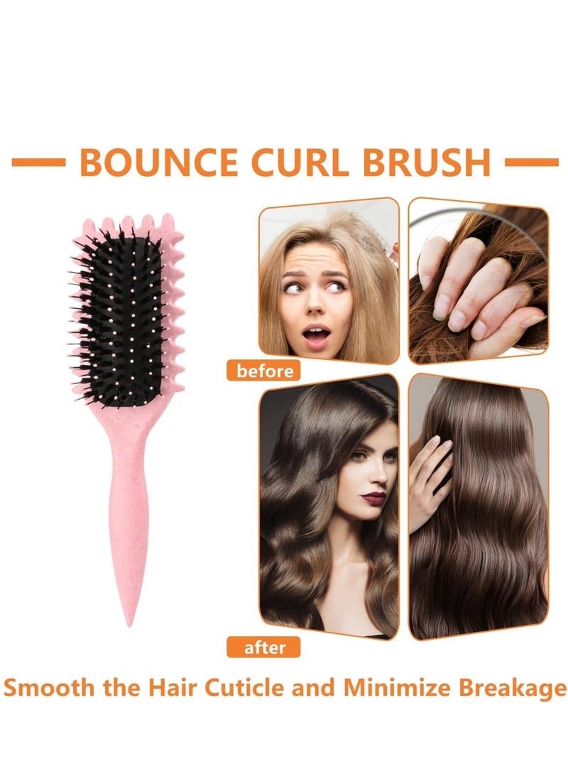 2025 Newest Bounce Curl Brush,Bounce Curl Defining Brush,Curl Defining Brush,Hair Brush Styling Brush,Shaping and Defining Curls for Women Girls (Color : Pink) - Image 4