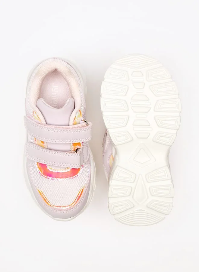 JUNIORS Panelled Sneakers with Hook and Loop Closure