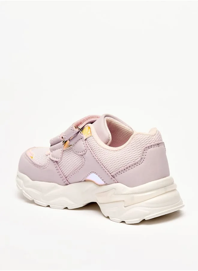 JUNIORS Panelled Sneakers with Hook and Loop Closure