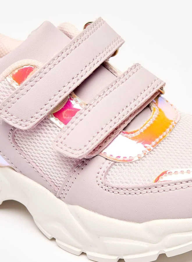 JUNIORS Panelled Sneakers with Hook and Loop Closure