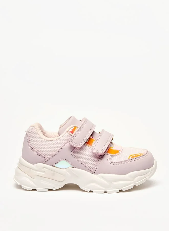 JUNIORS Panelled Sneakers with Hook and Loop Closure