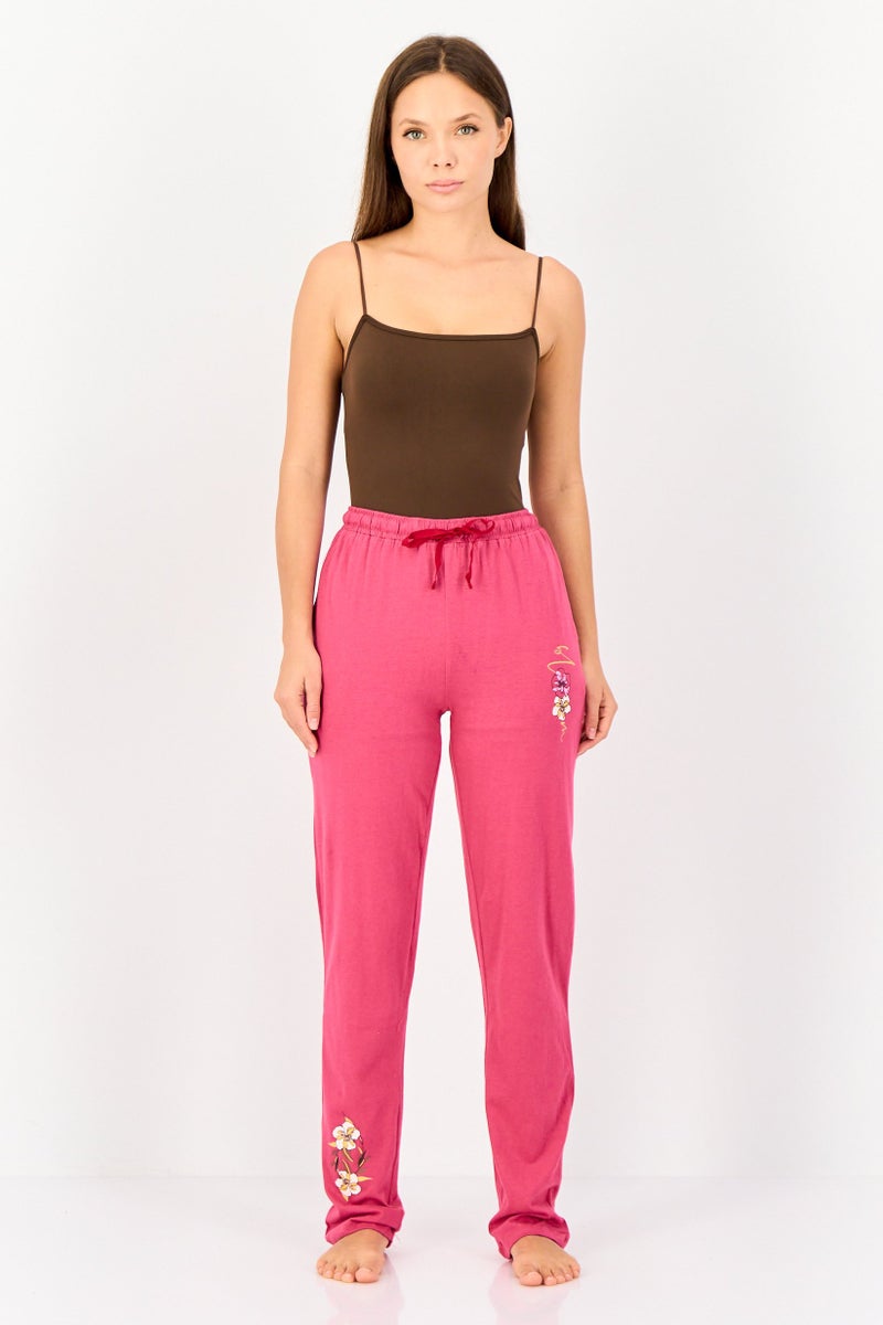 zivame سروال نوم بسحب للنساء بطباعة جرافيك، وردي - Image 4