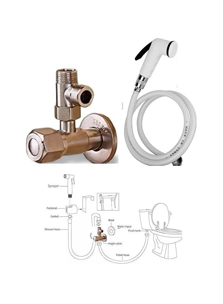 Shams Angle valve, 2 pieces, 2 outlets, Italian bidet, Teflon - Image 2