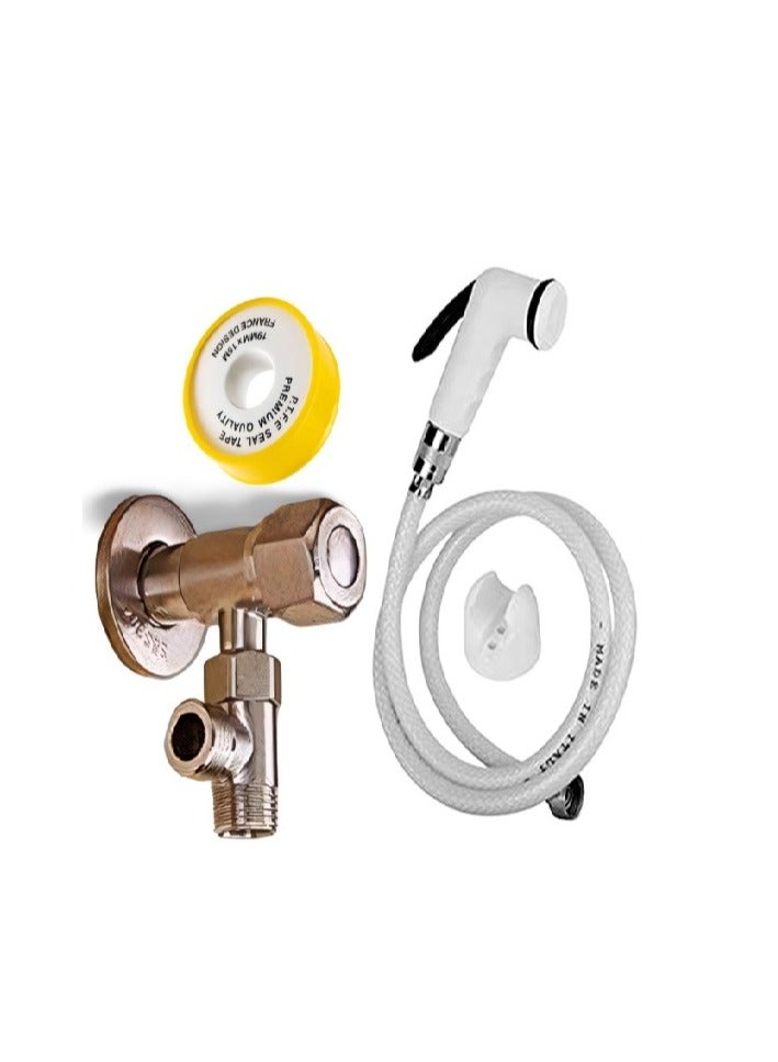 Shams Angle valve, 2 pieces, 2 outlets, Italian bidet, Teflon - Image 1