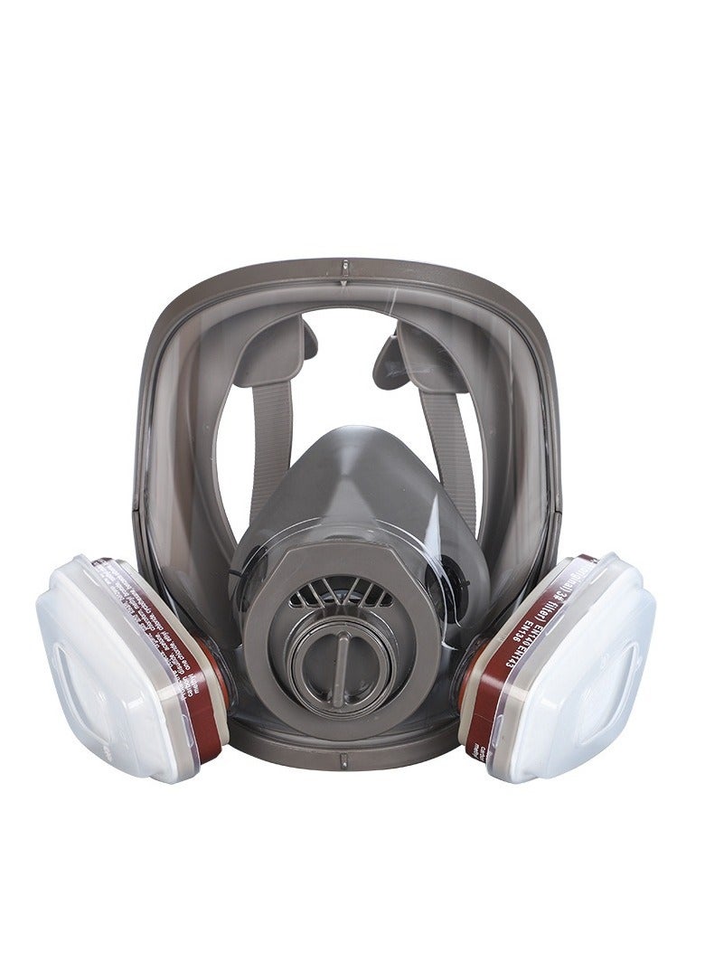 قناع غاز وجه كامل KN95 مع فلترين و10 وسادات قطنية للرسم والطحن الصناعي - Image 3