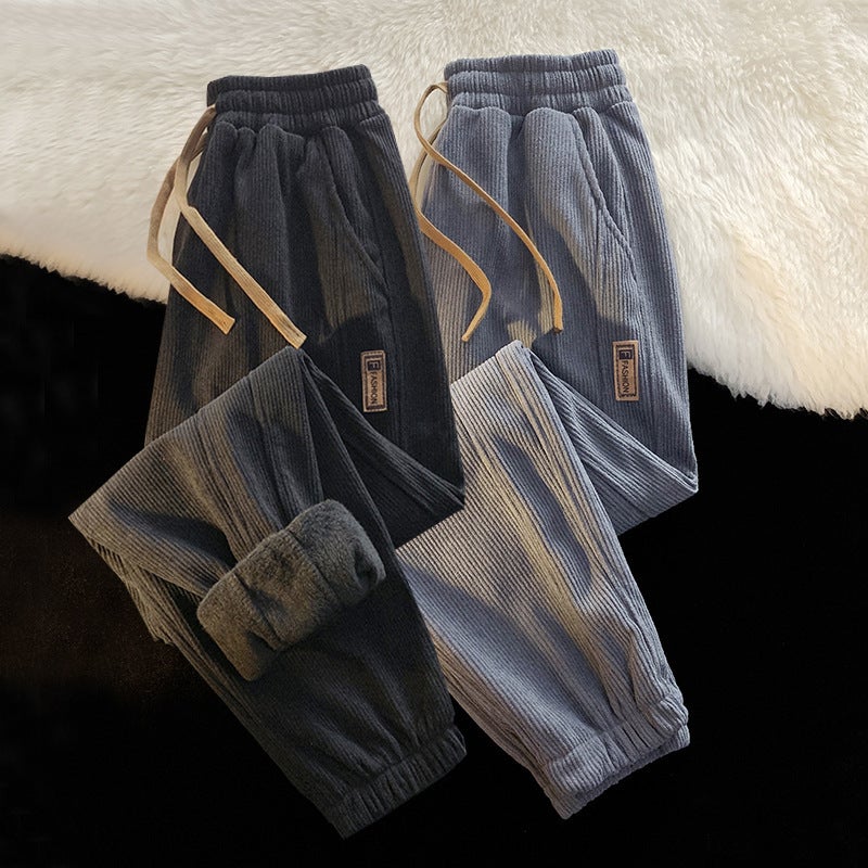 American Style Fleece-Lined Sports Pants Boys Loose Straight Casual All-Match Pants Wide Leg Pants - Image 5