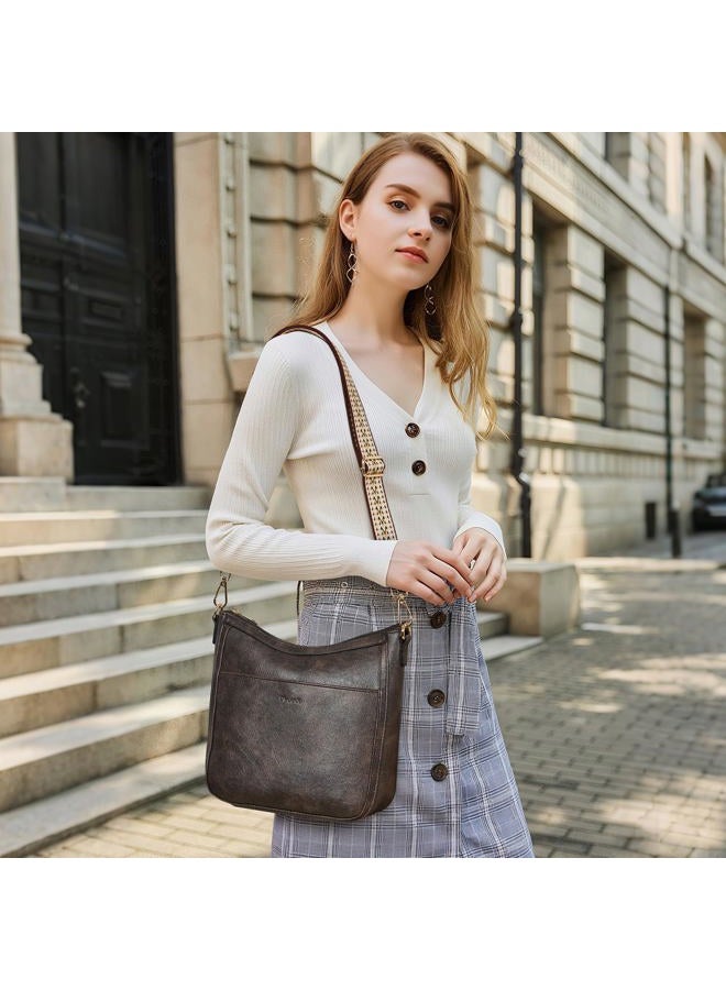 Mroede Crossbody Bags for Women Crossbody Purse for Women Vegan Leather Hobo Purses Shoulder Handbags for Daily Travel Work, Coffee - Image 2